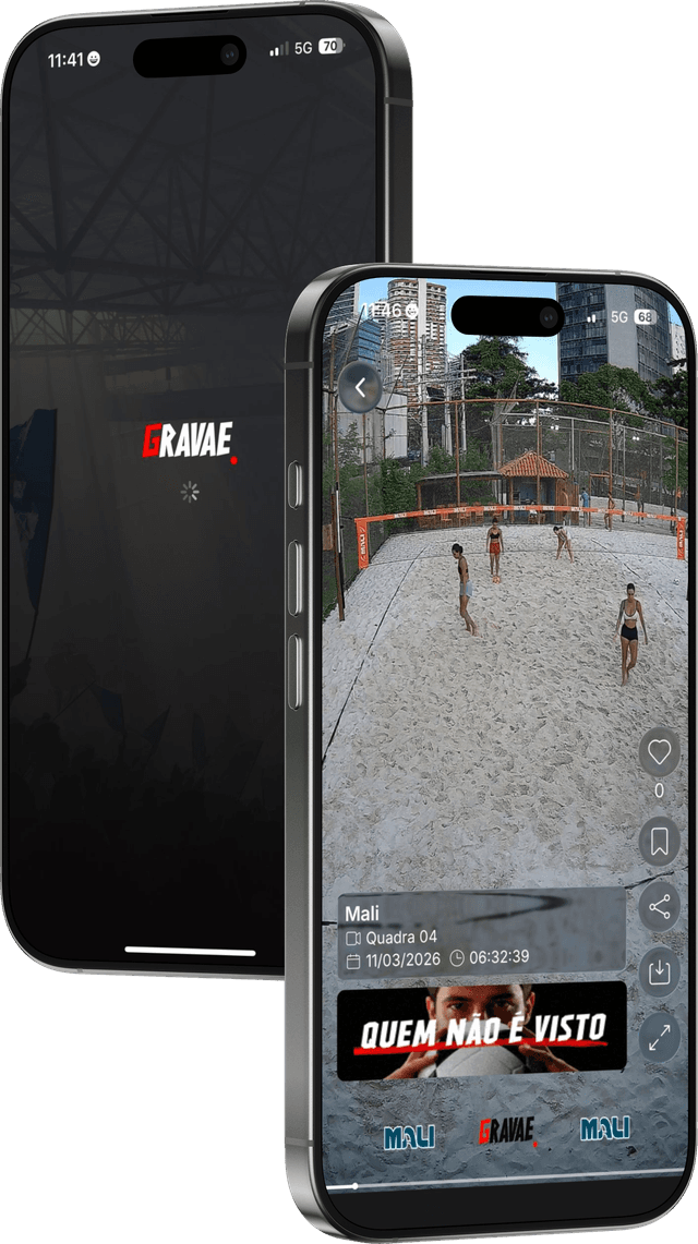 Gravaê app screens showing game recording and replay